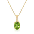 1.30 Carat Peridot Pendant Necklace with Diamond Accents in 14kt Yellow Gold C361223