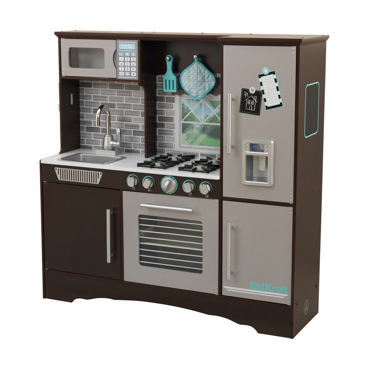 Espresso Wooden Kitchen with 4 Accessory Pieces V7738