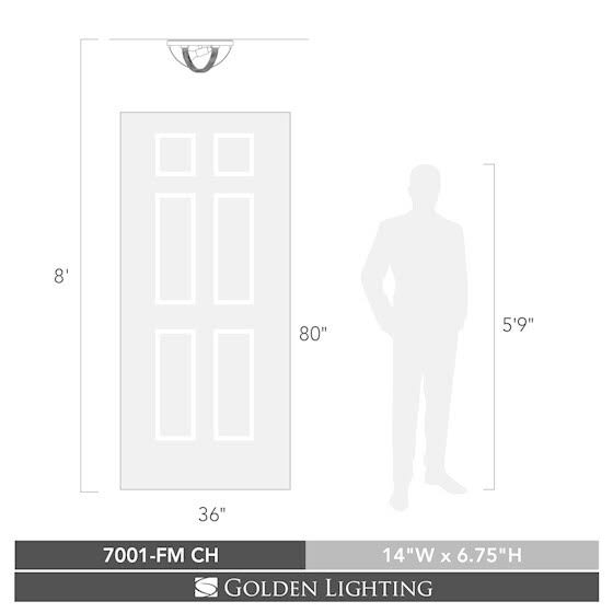Chrome Flush Mount Light R520