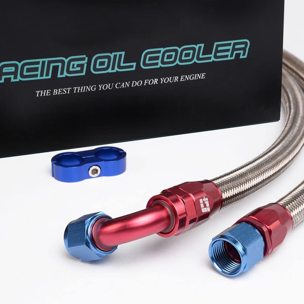 30 Row 10AN Universal Engine Transmission Oil Cooler with 7" Fan Kit R825
