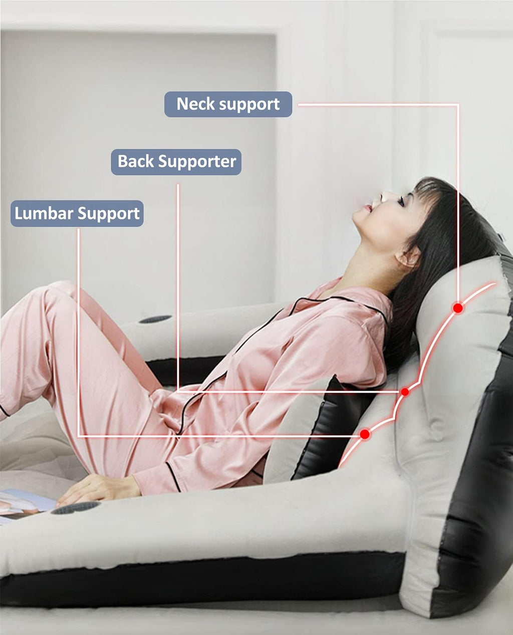 Twin Air Mattress with Soft Backrest Patch Kit Q555