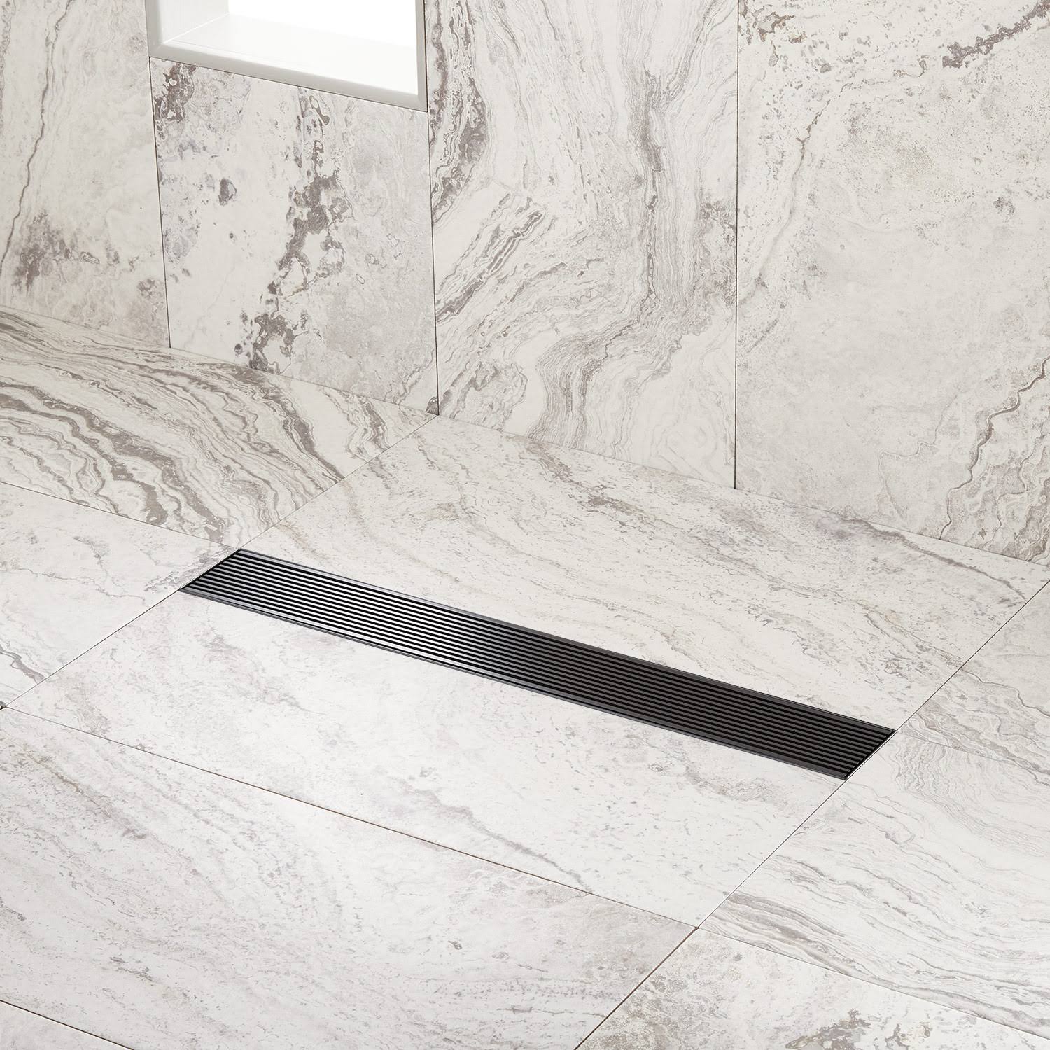 Oil Rubbed Bronze Linear Shower Drain with Flange A789879