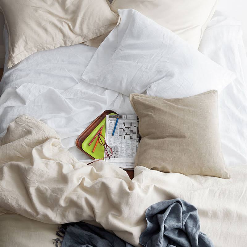 Solid Washed Mustard Linen Full Flat Sheet J86825