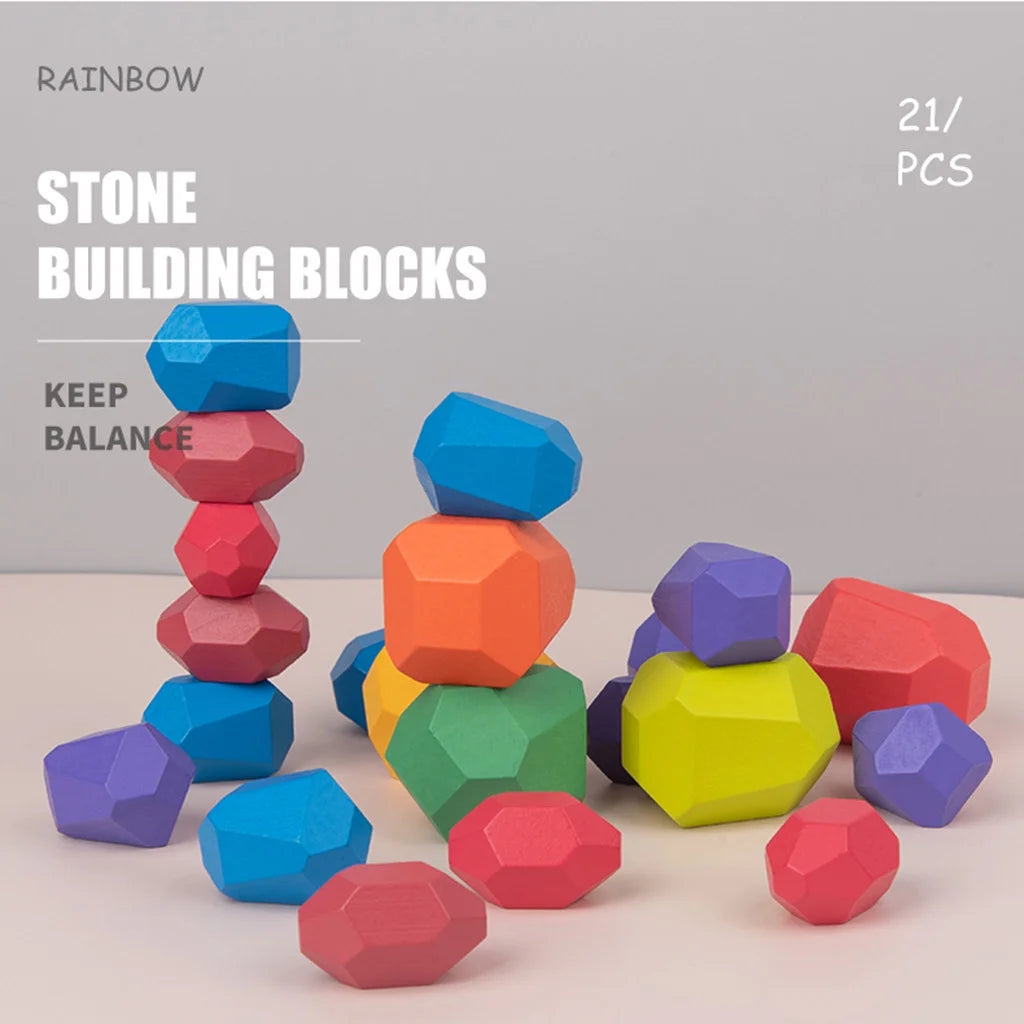 Wooden Stone Building Block Toy Stacking Game M221