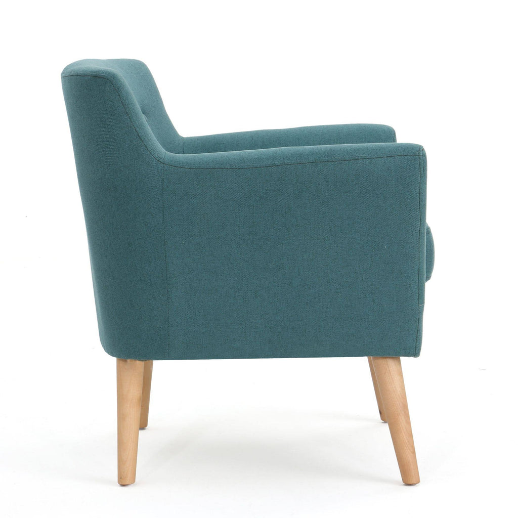 Teal Green and Brown Tufted Club Chair E460537