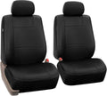 Black Faux Leather Automotive Seat Covers Set of 2 Z120868