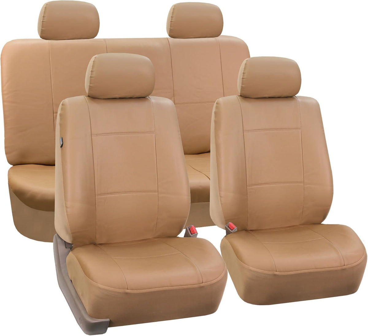 Black Faux Leather Automotive Seat Covers Set of 2 Z120868