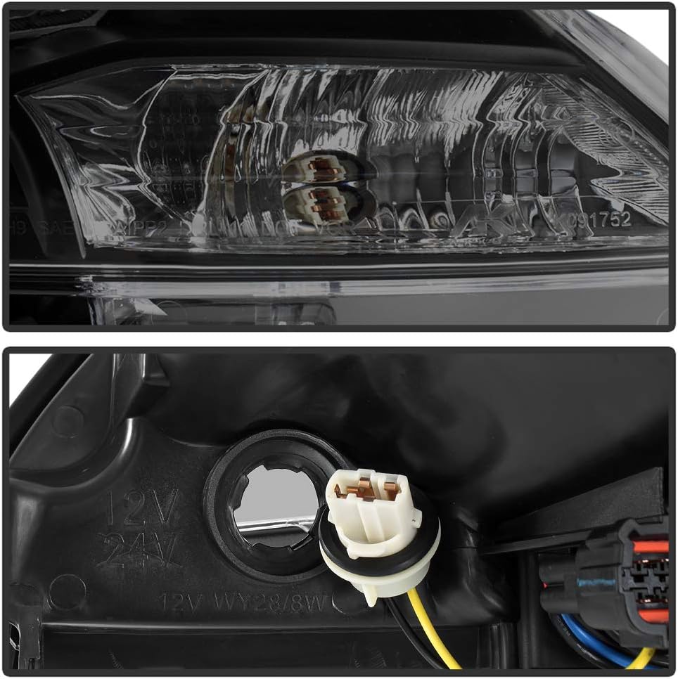 Black Housing Smoke Lens LED DRL Projector Headlights C1748