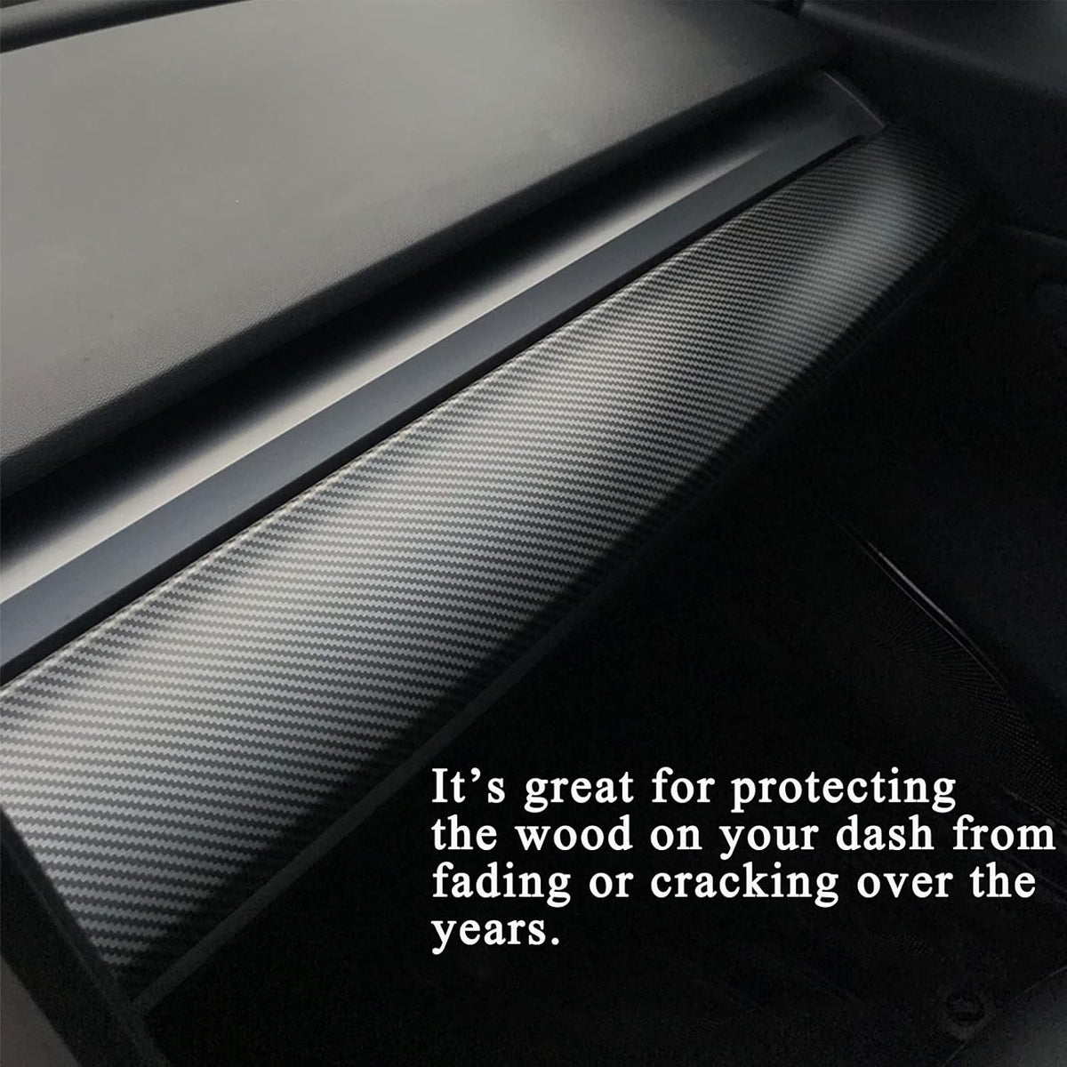 ABS Matte Carbon Fiber Pattern Dash Cover Wrap Pack of 2 E52891