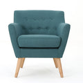 Teal Green and Brown Tufted Club Chair E460537