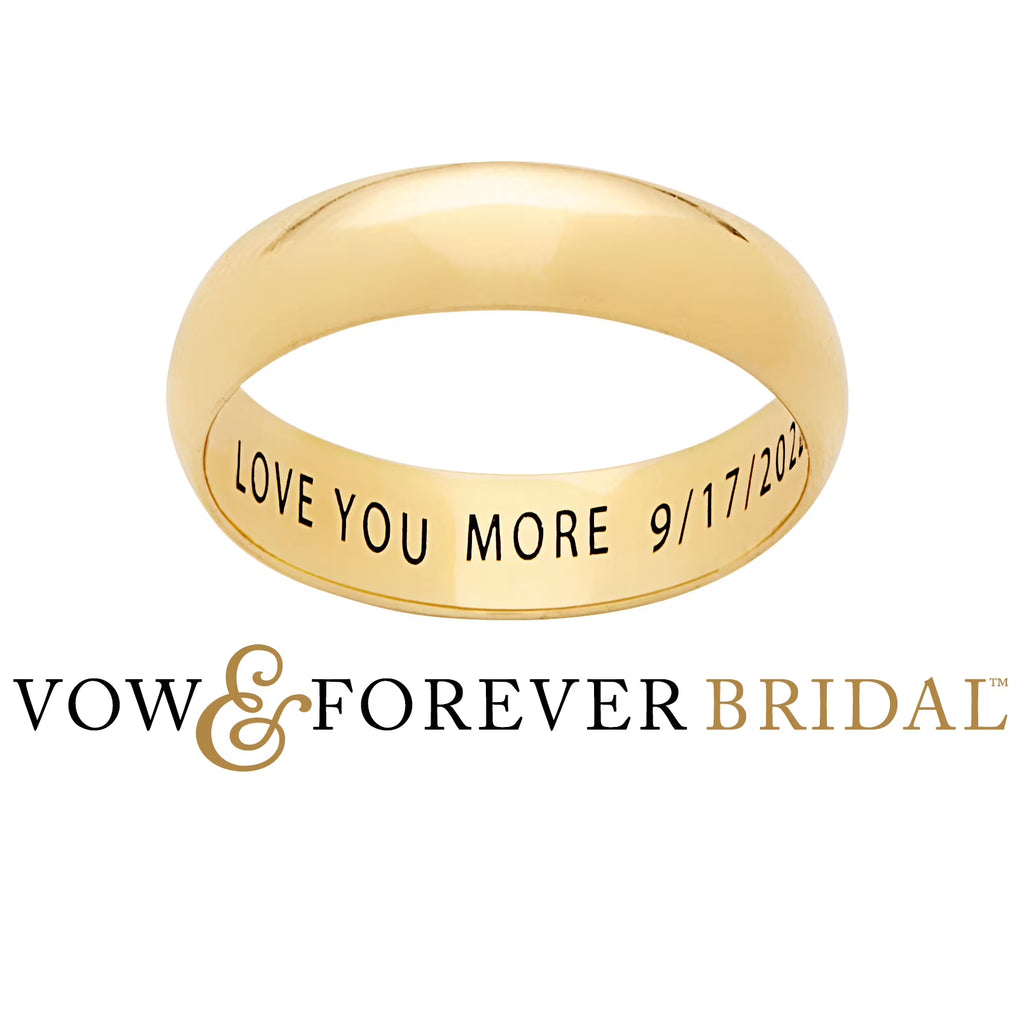 14K Gold over Sterling Silver Engraved Wedding Band (5mm) Z8258