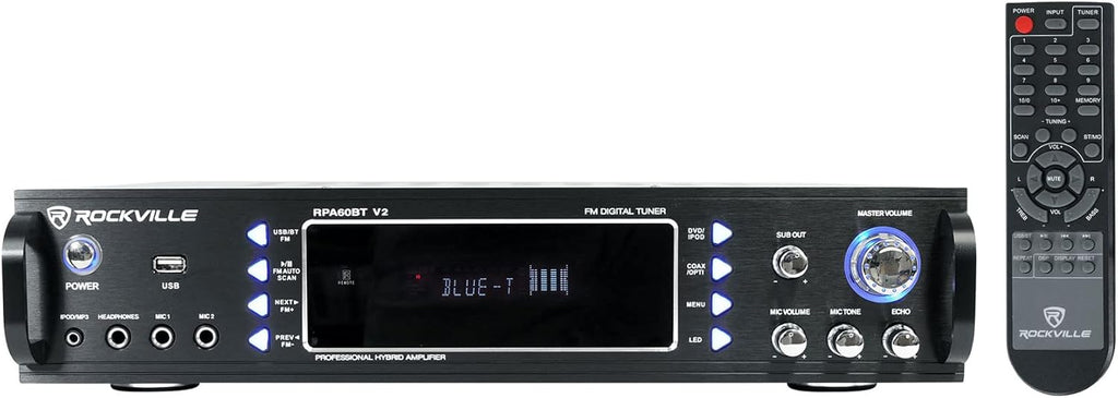 1000w 2-Ch Bluetooth Karaoke Amplifier with 2 Mics J5048