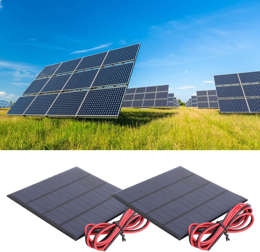 2Pcs DC 12V 150mA Solar Panel Mini Solar Battery Module with 1m Cable Polysilicon Solar Epoxy Cell Charger H107388