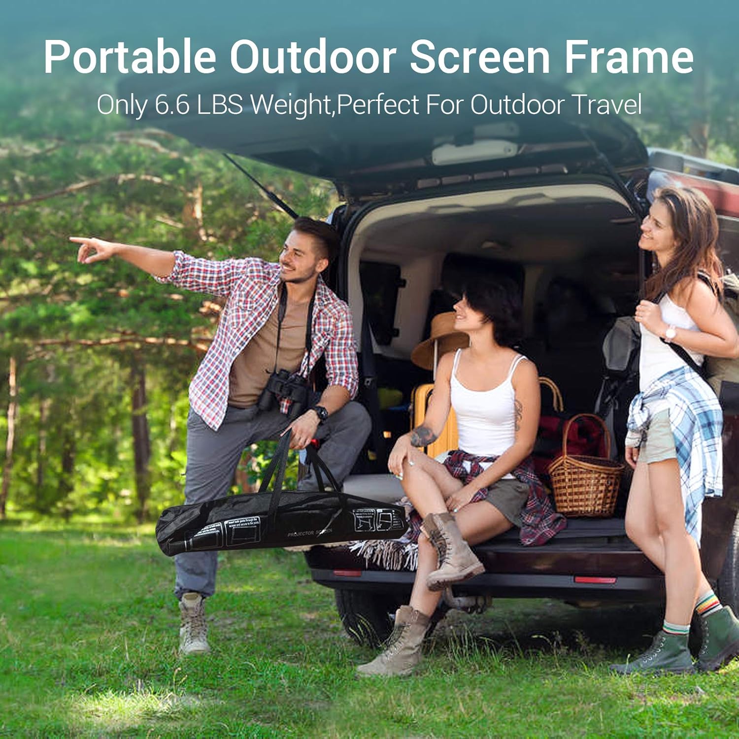 100 inch Portable Projector Screen with Stand and Carry Bag E292