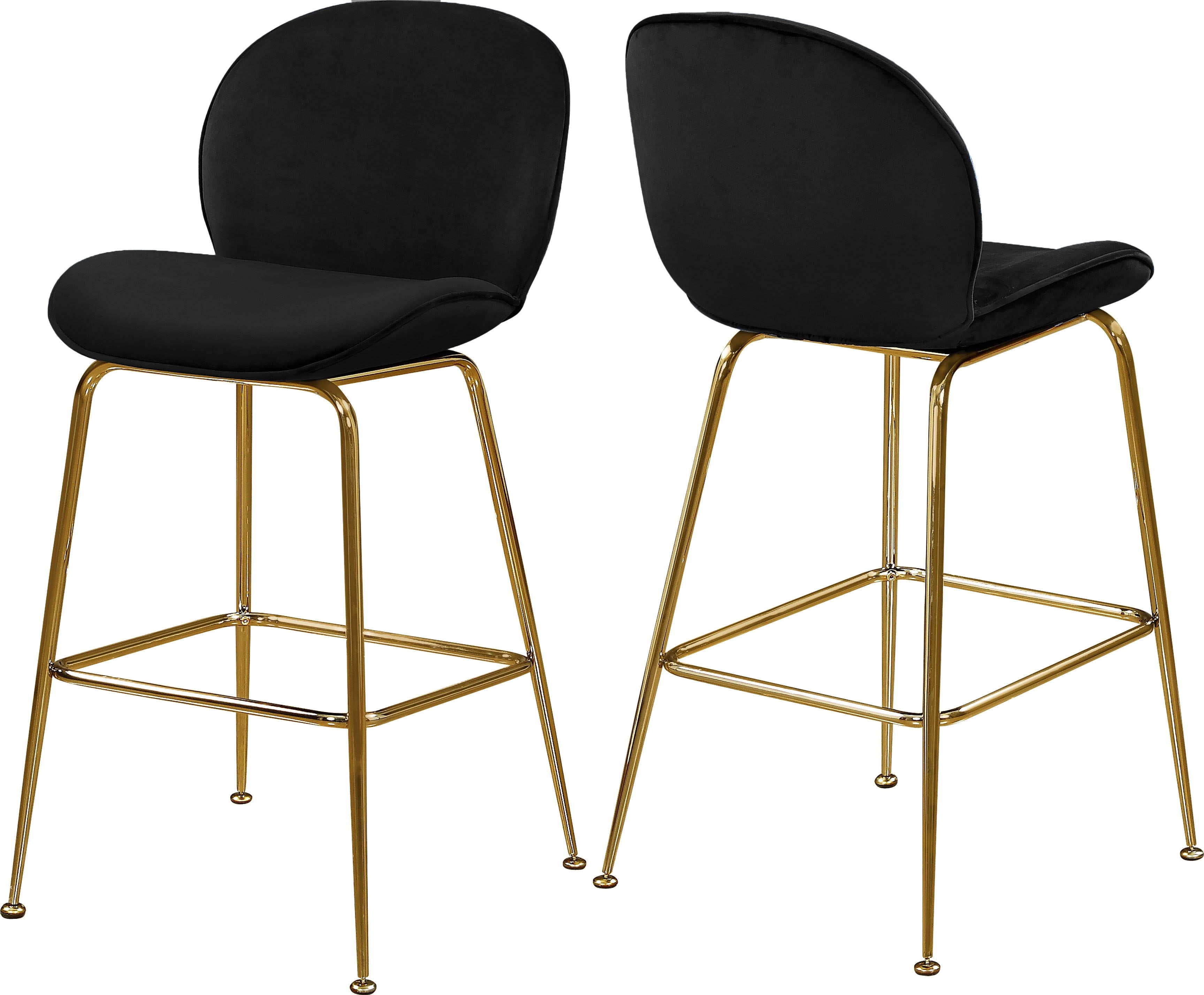 Black Velvet Stool Set of 2 T271367