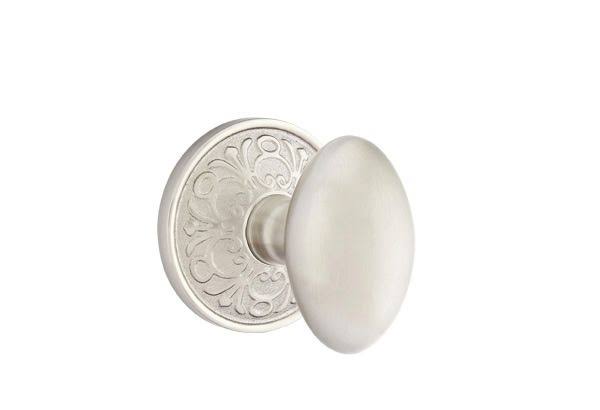 Egg Knob with Rosette Passage Set Satin Nickel N91358