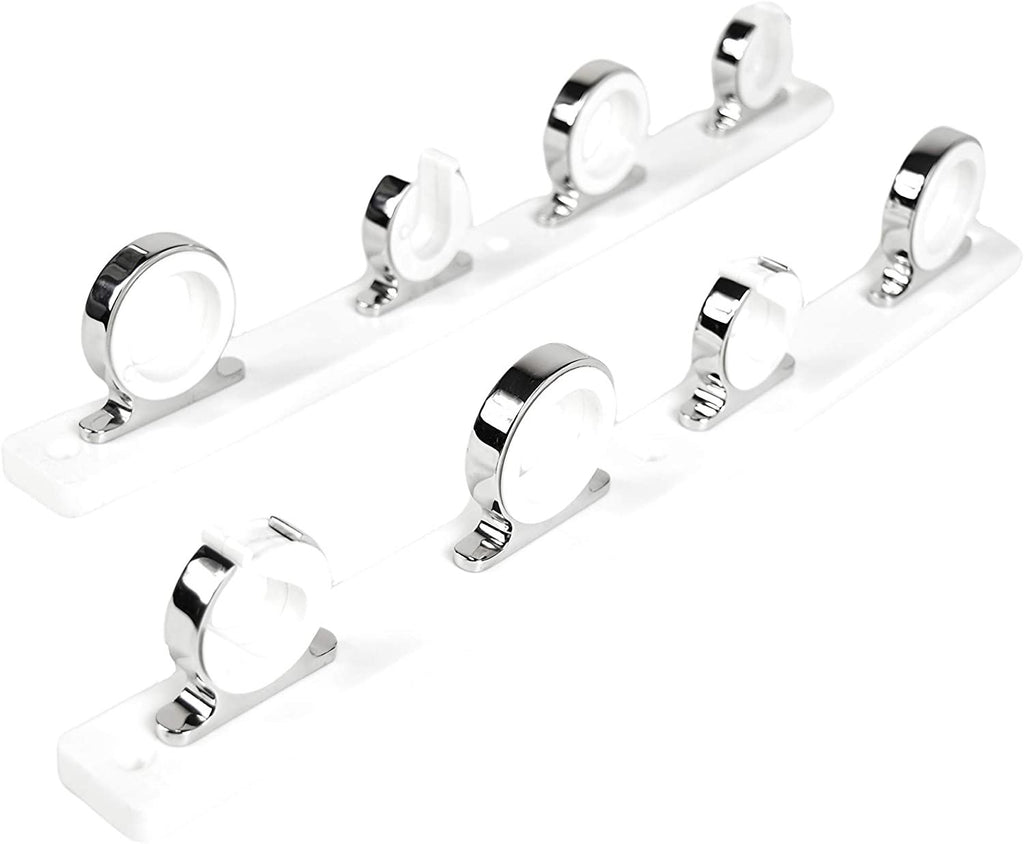 White POM Base Four Sets 316 Stainless Steel Fishing Rod Storage Rack W83660