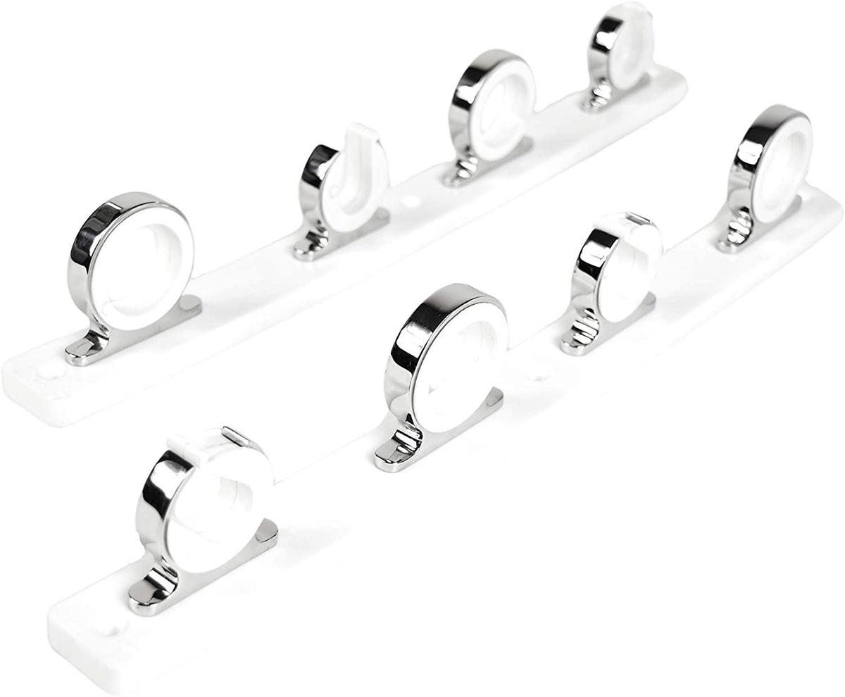 White POM Base Four Sets 316 Stainless Steel Fishing Rod Storage Rack W83660