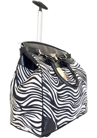 Silver Zebra Rolling Computer Laptop Bag Y559407