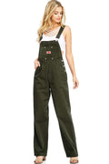 Baggy Straight Leg Twill Overalls K2165