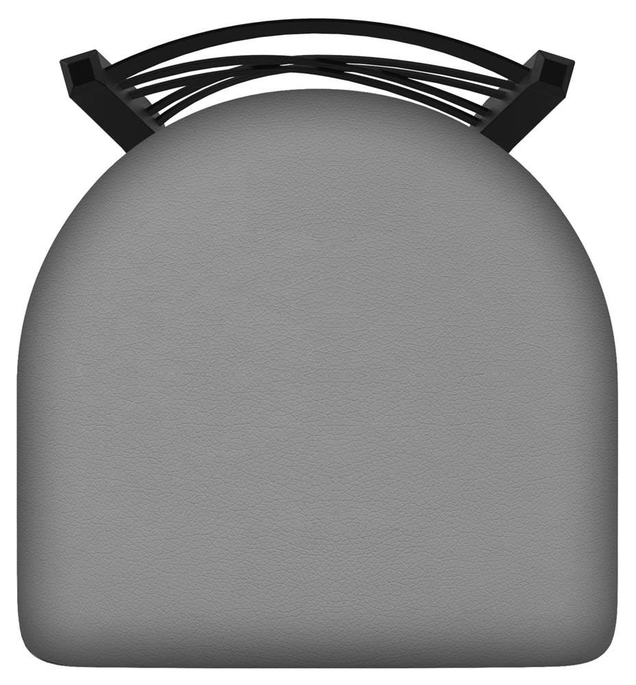 25x22 Swivel Counter Stool with Black Wrinkle Finish and Grey Seat H1640