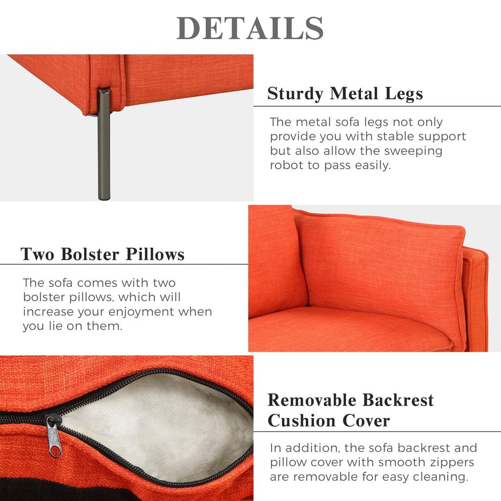 Linen Fabric Loveseat Couch I2794