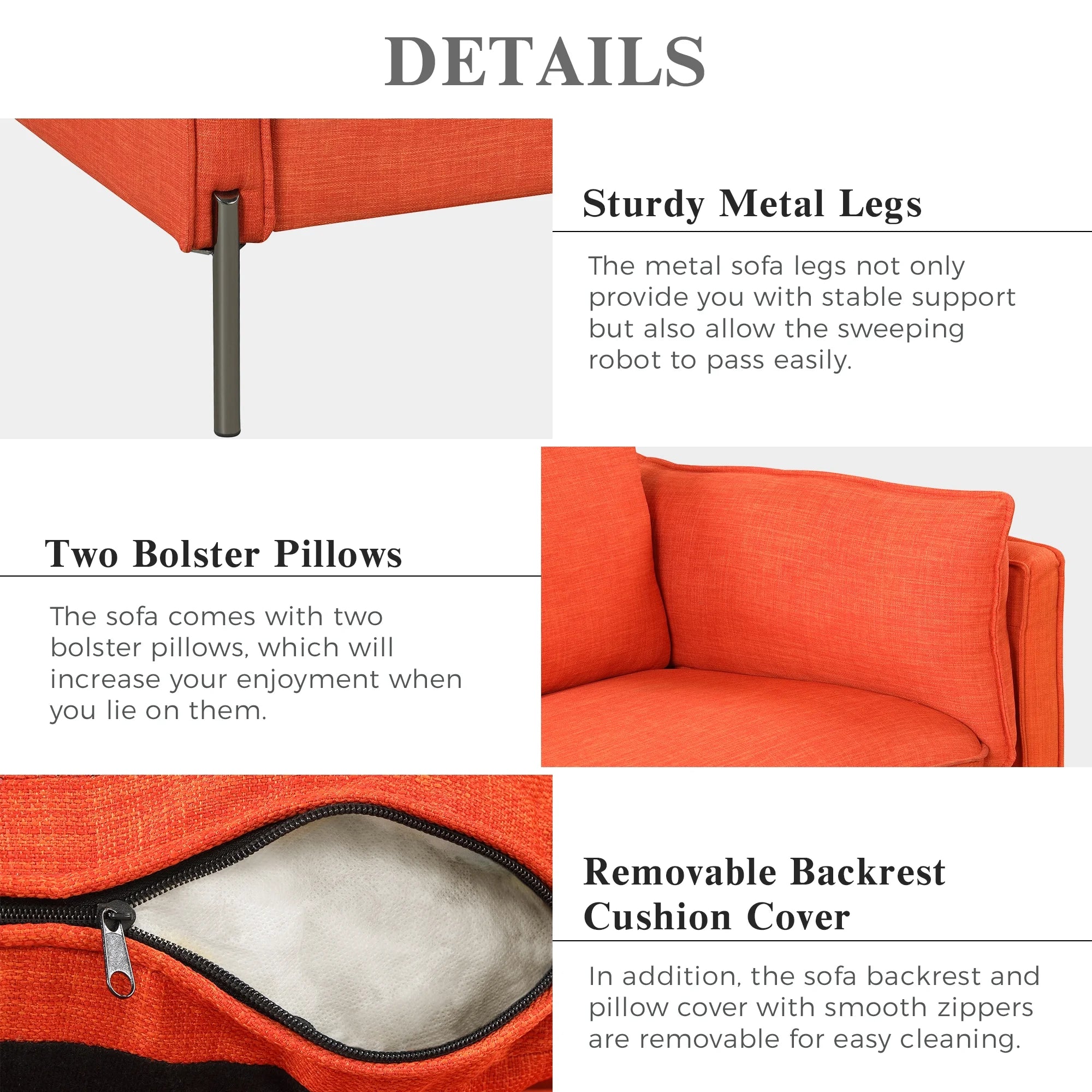 Linen Fabric Loveseat Couch I2794
