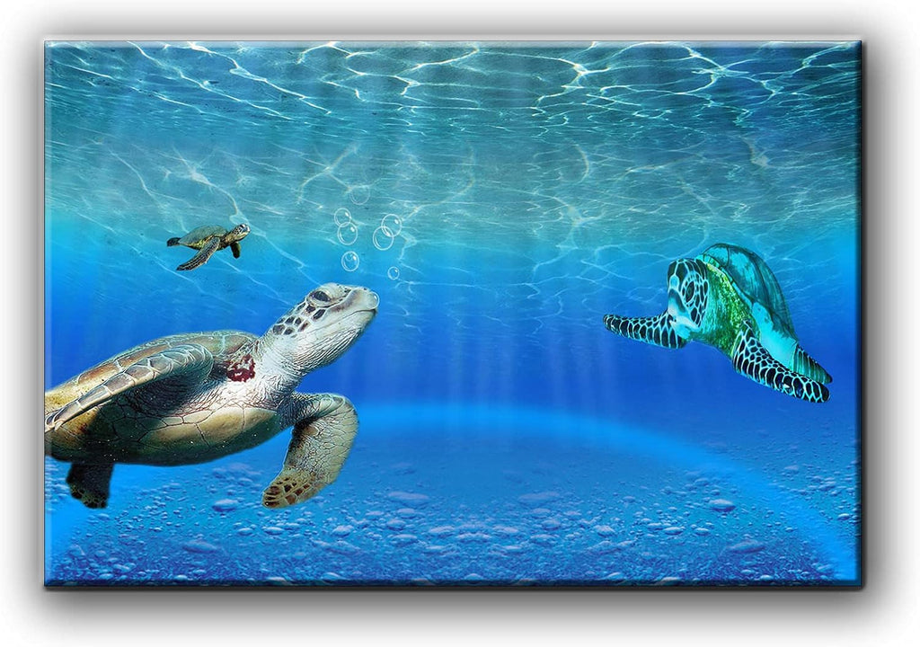 Canvas Wall Art 16x24x1 Panels Sea Turtle Paintings Framed D898168