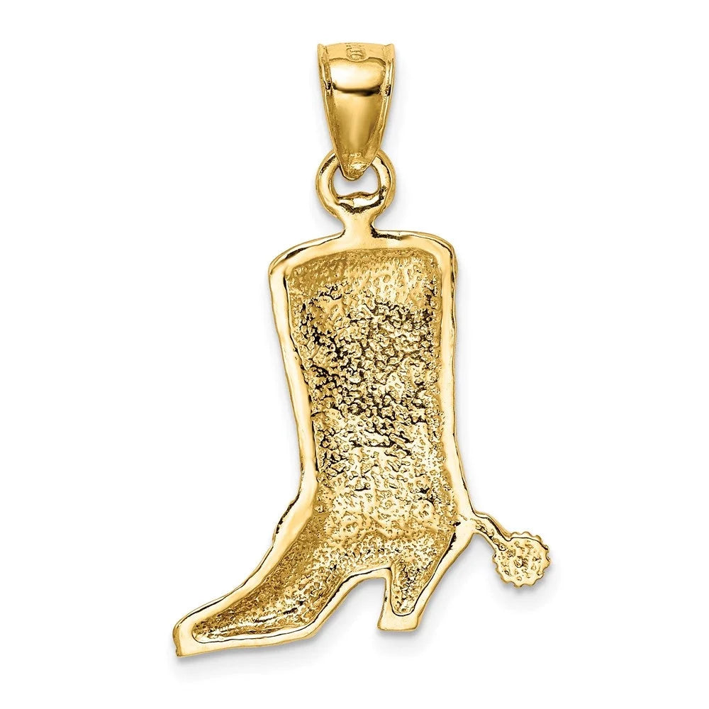 14k Gold Cowboy Boot Charm E918