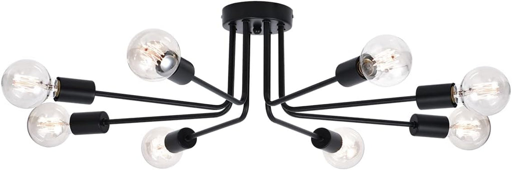 Brushed Nickel 6 Light Semi Flush Mount Ceiling Lamp W373