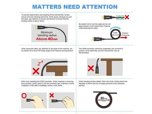 8K HDMI 2.1 Optical Cable 15m 50ft Q5859