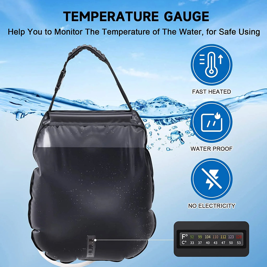 Solar Heating Camping Shower Bag with Removable Hose M29938