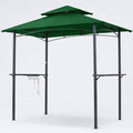 Forest Green Double Tier BBQ Grill Gazebo Canopy with LED Light, 8 x 5 T842