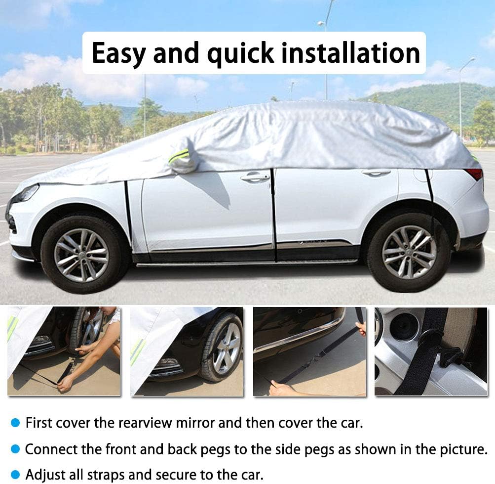 Half Car Cover with Cotton Waterproof Universal Fit Hatchback Length 158'' to 173'' Z497680