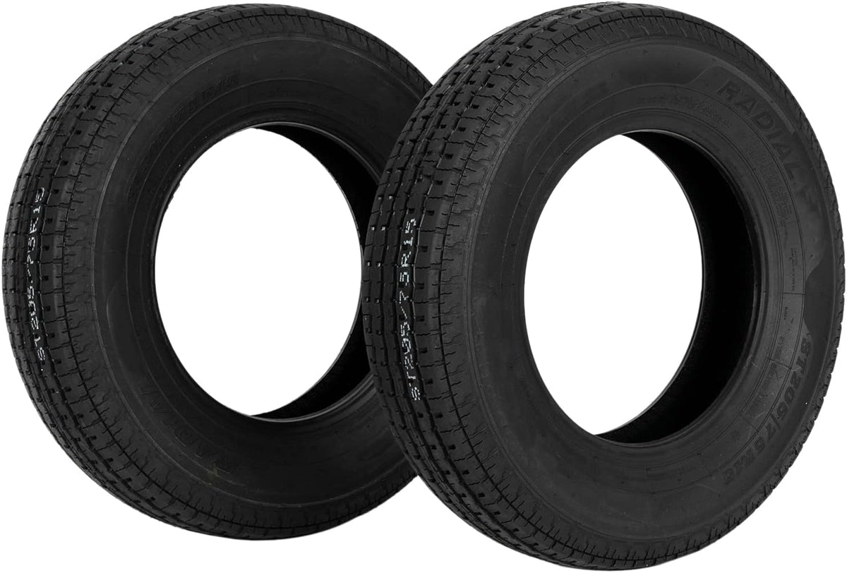 2PCS ST205-75R-15 Trailer Tire Load Range D 8PR Tubeless Tires U3207