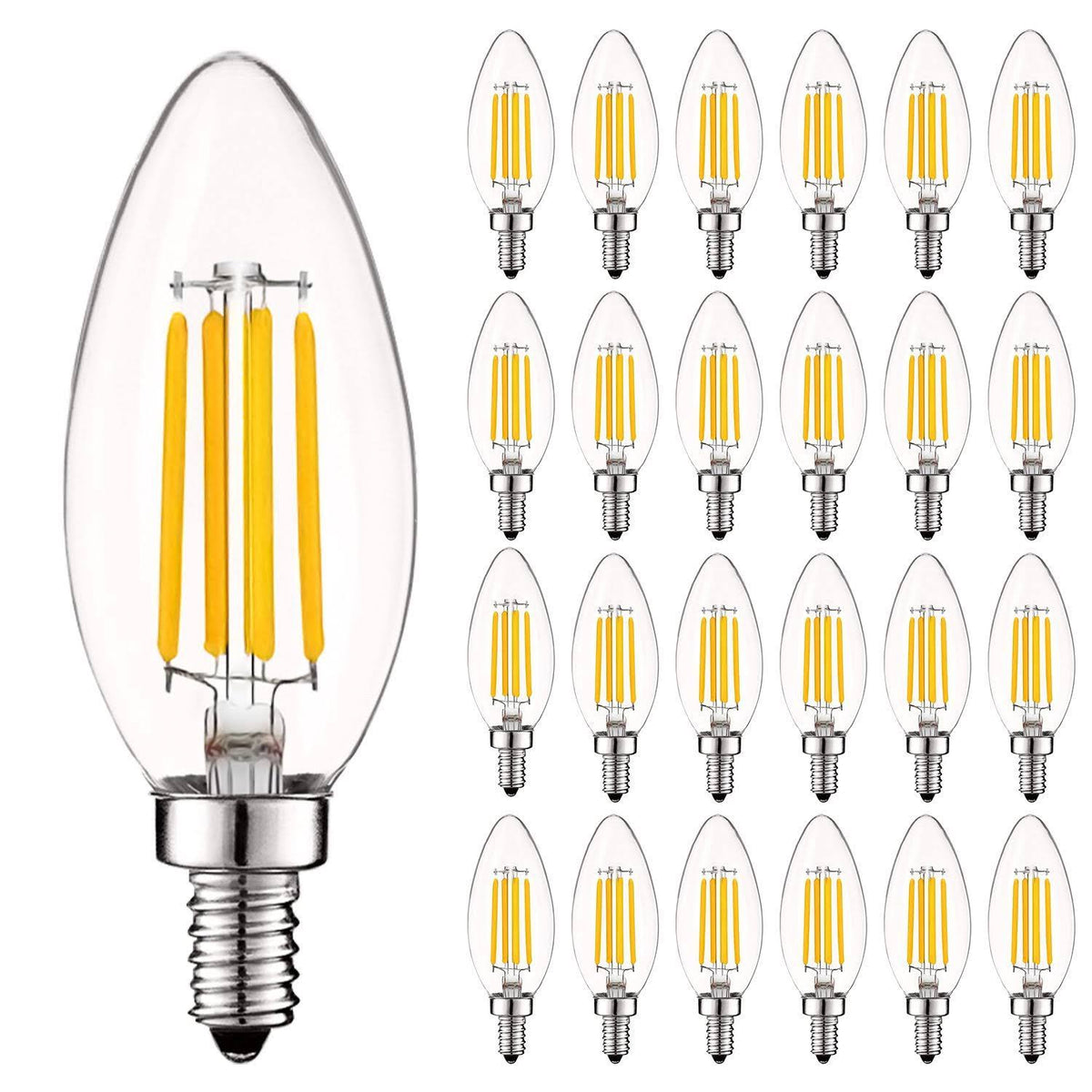 24 Pack Dimmable LED Candelabra Bulb E12 Base Q740165