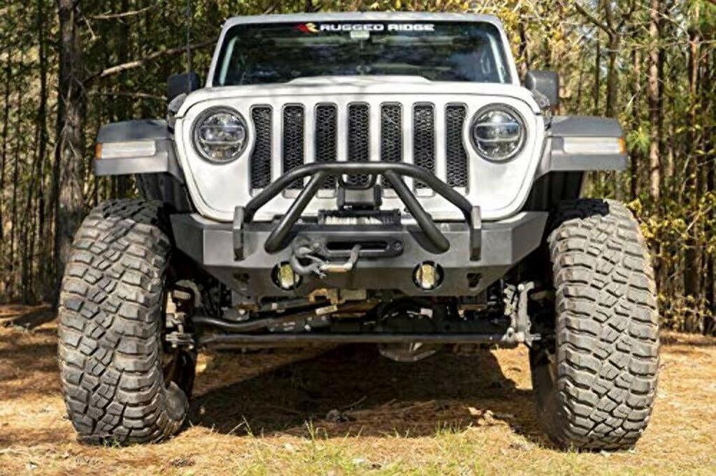 Textured Black Steel Stubby Front HD Bumper M112