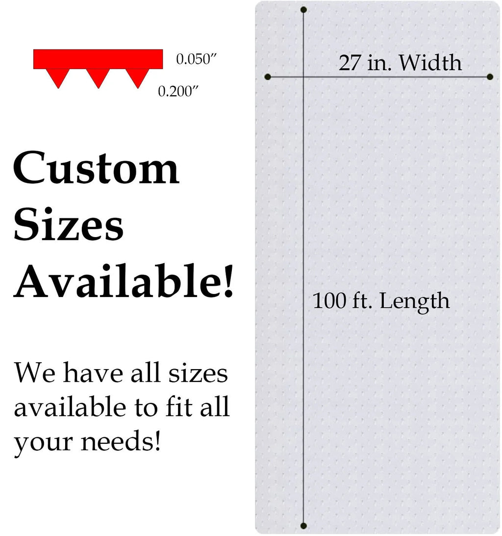 Clear Vinyl Plastic PVC Floor Runner Protector For Carpet (27" Wide) J1398