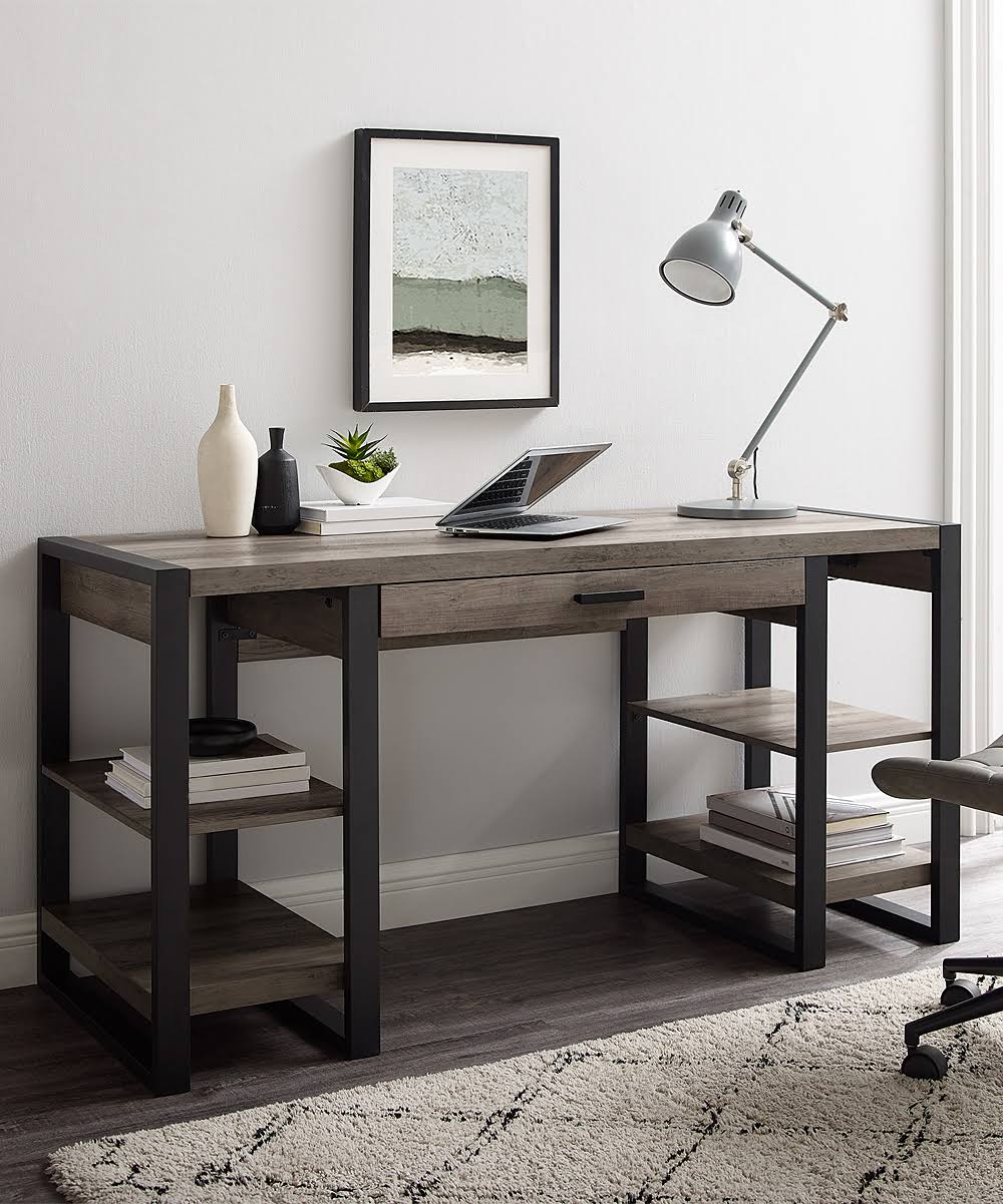 Grey Wash Wood Computer Desk U4917