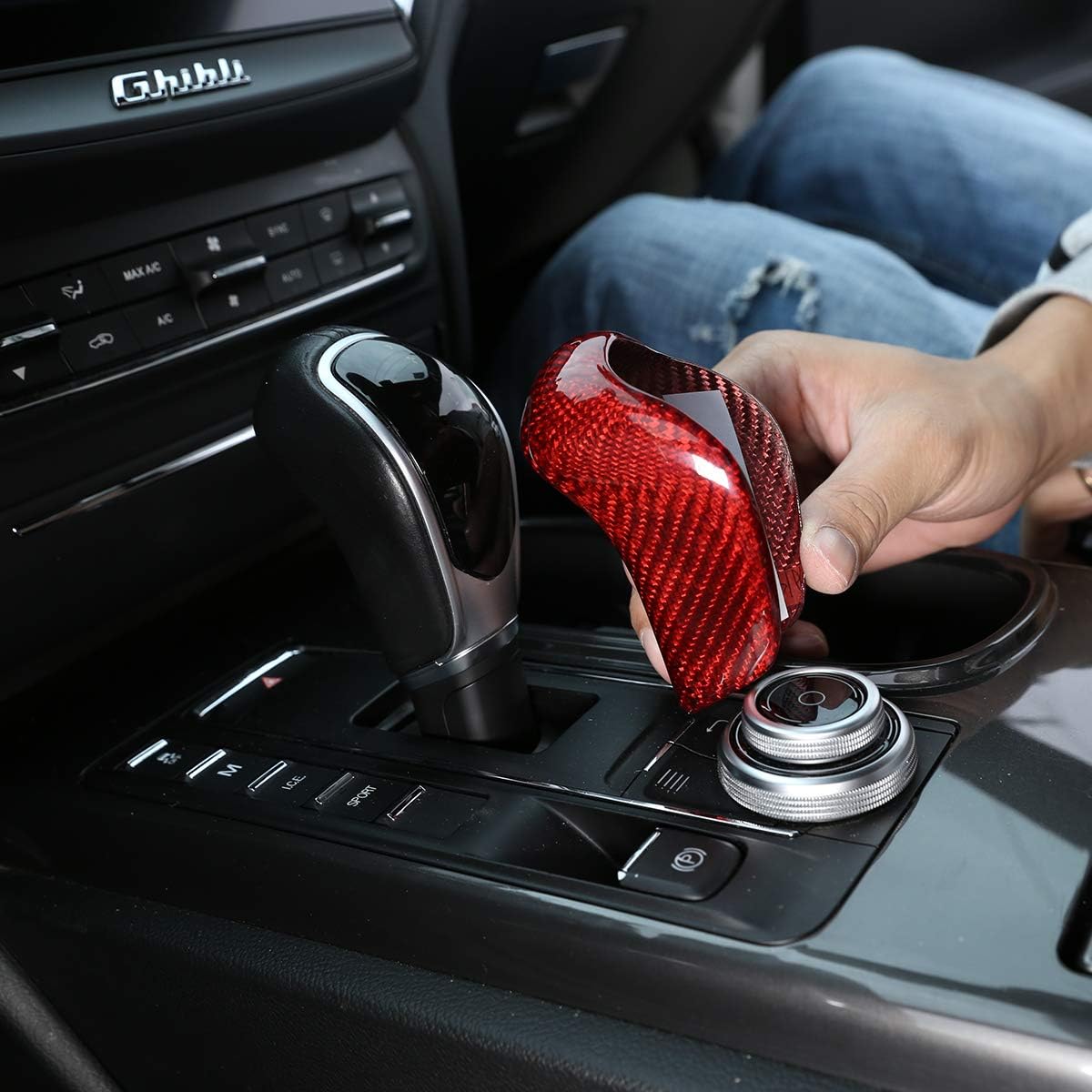 Carbon Fiber Gear Shift Knob Cover (Black) Pack of 2 J2773