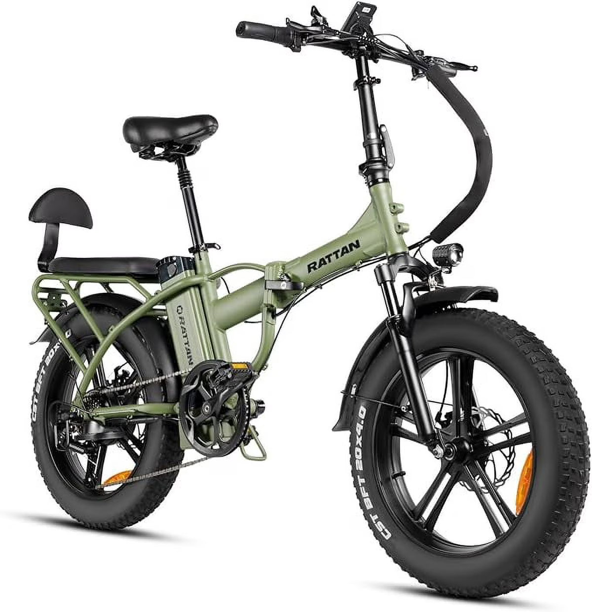Rattan 750W Electric Bike 48V 13AH Removable Battery Foldable 20" x 4.0 Fat Tire Electric Bicycles Z288