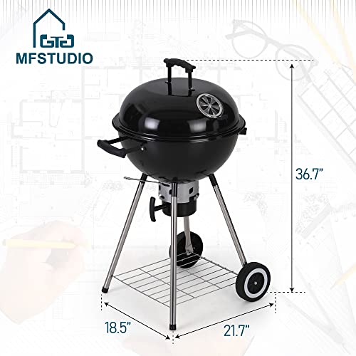 Black Porcelain-Enameled Charcoal Grill P8528