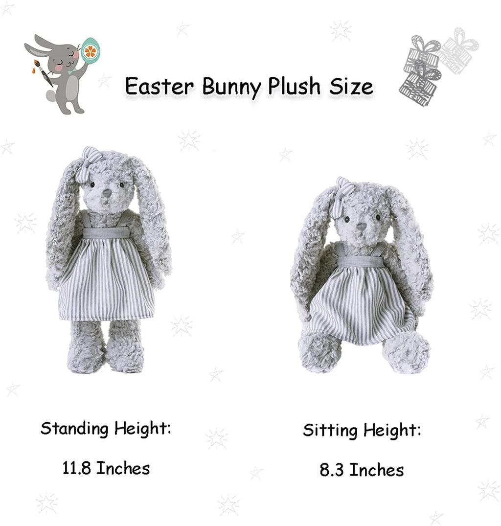 Gray 11.8inch Bunny Plush with Floppy Ears S612330