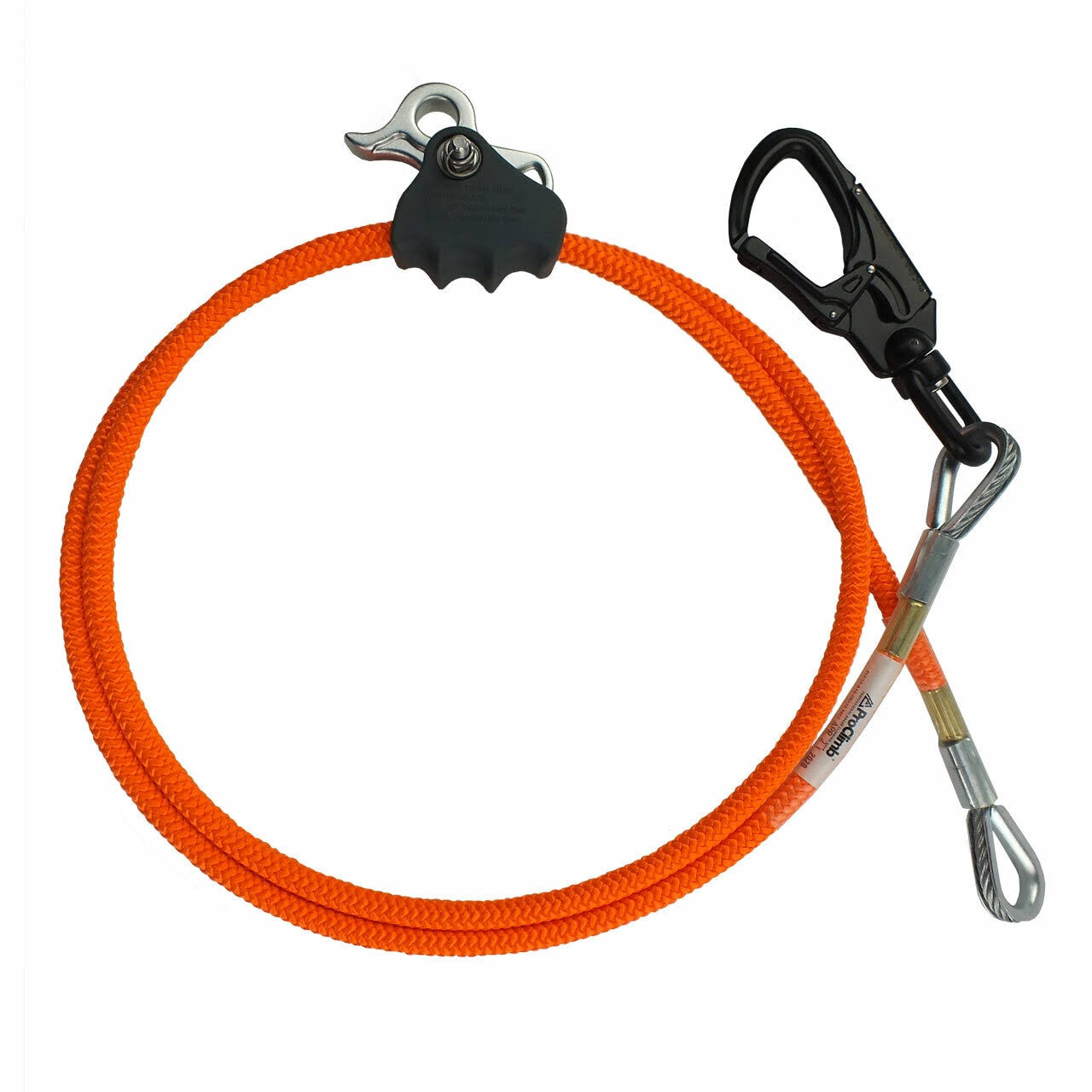 Arborist Flipline Kit with Removable Lanyard Adjuster and Aluminum Swivel, Orange O45712