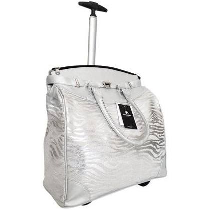 Silver Zebra Rolling Computer Laptop Bag Y559407