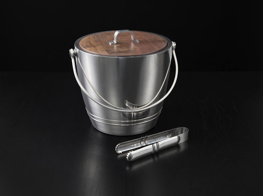 Classic Round Ice Bucket with Tongs W1378