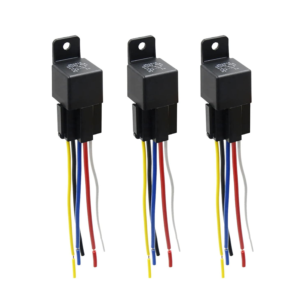 3pcs 5 Pin DC 36V 40A Car Motor Relay with Harness R42697