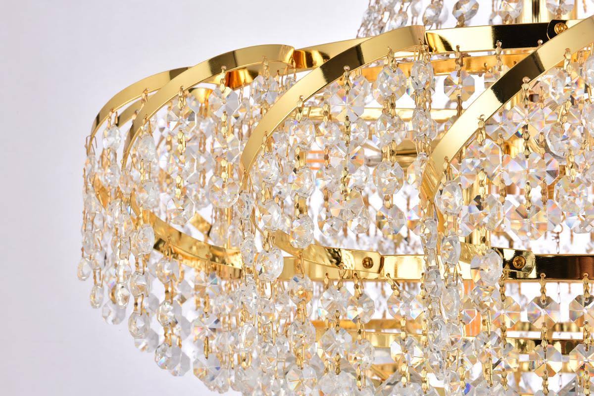 11 Light Gold Chandelier Clear Crystal E8508