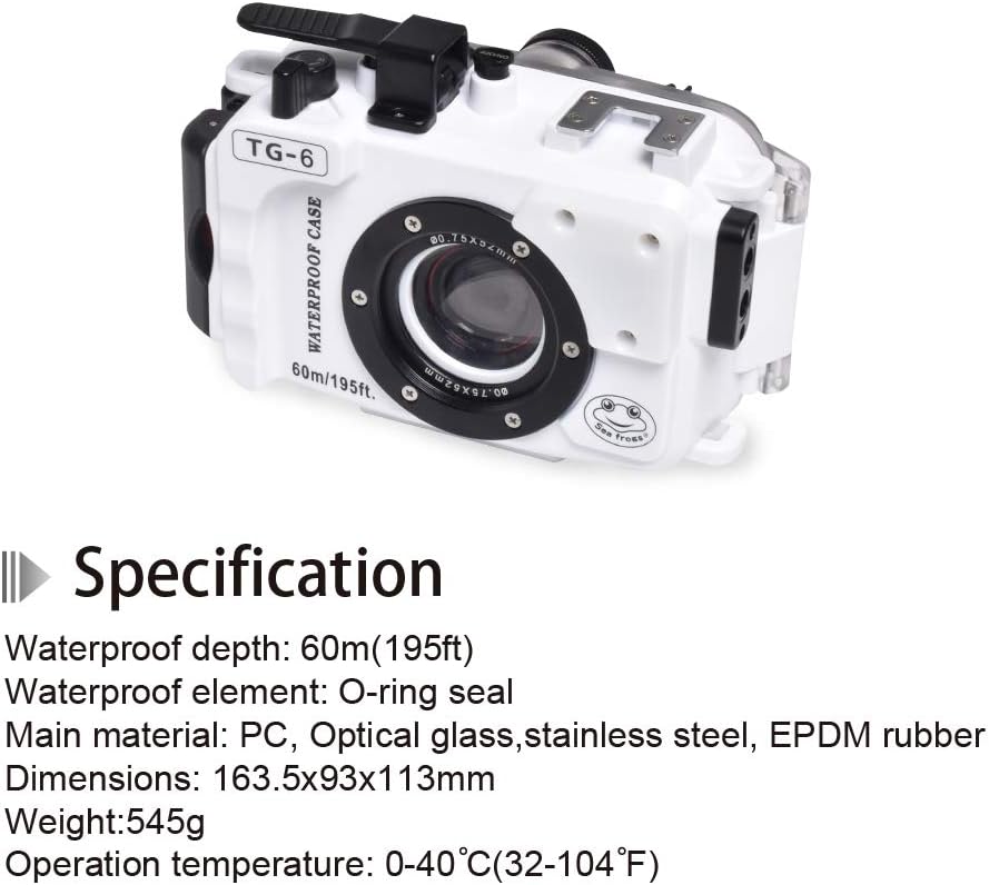 White Waterproof Diving Case for Olympus TG-6 K628132
