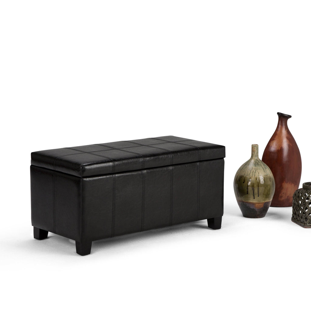 Black Storage Ottoman Bench O135299